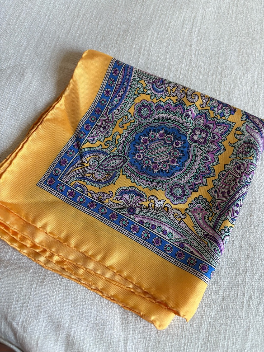 Polo Ralph Lauren silk men’s pocket square vintage - Picture 4 of 4